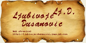 Ljubivoje Dušanović vizit kartica